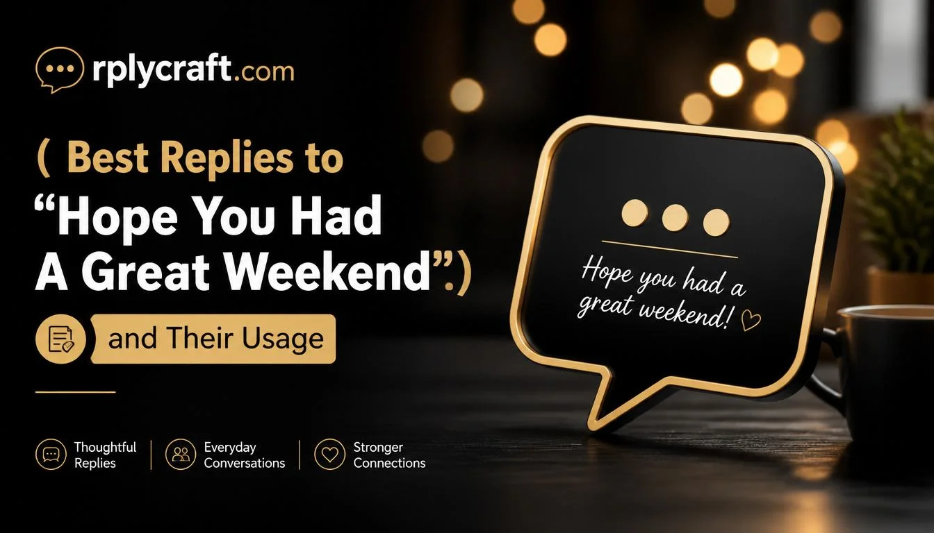 Best Replies to “Hope You Had A Great Weekend”
