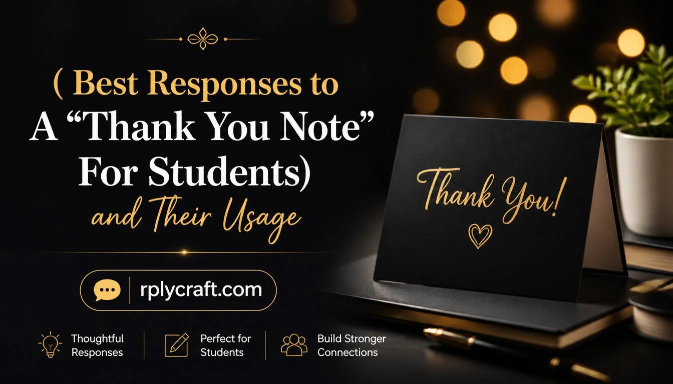 Best Responses to A âThank You Noteâ For Students
