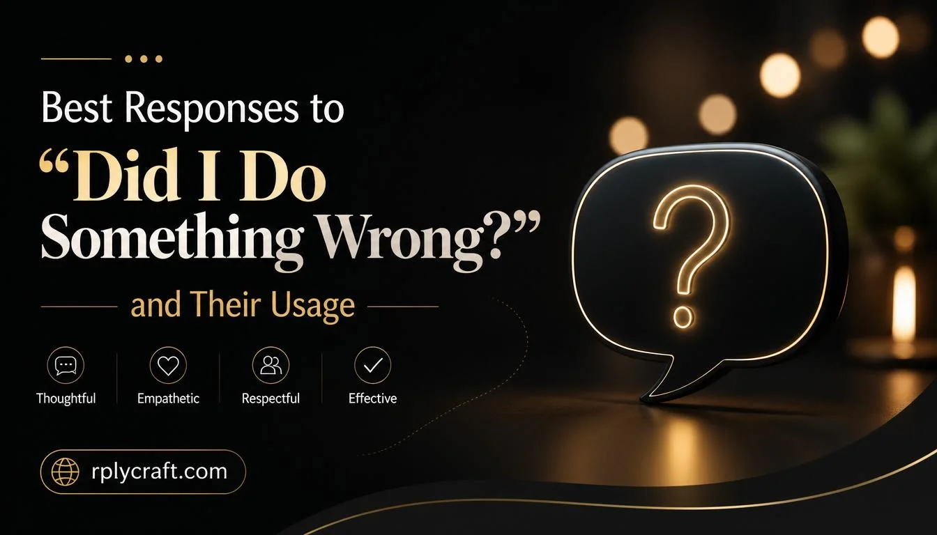 Best Responses to “Did I Do Something Wrong?”