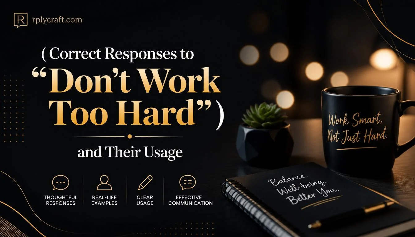 Correct Responses to “Don’t Work Too Hard”