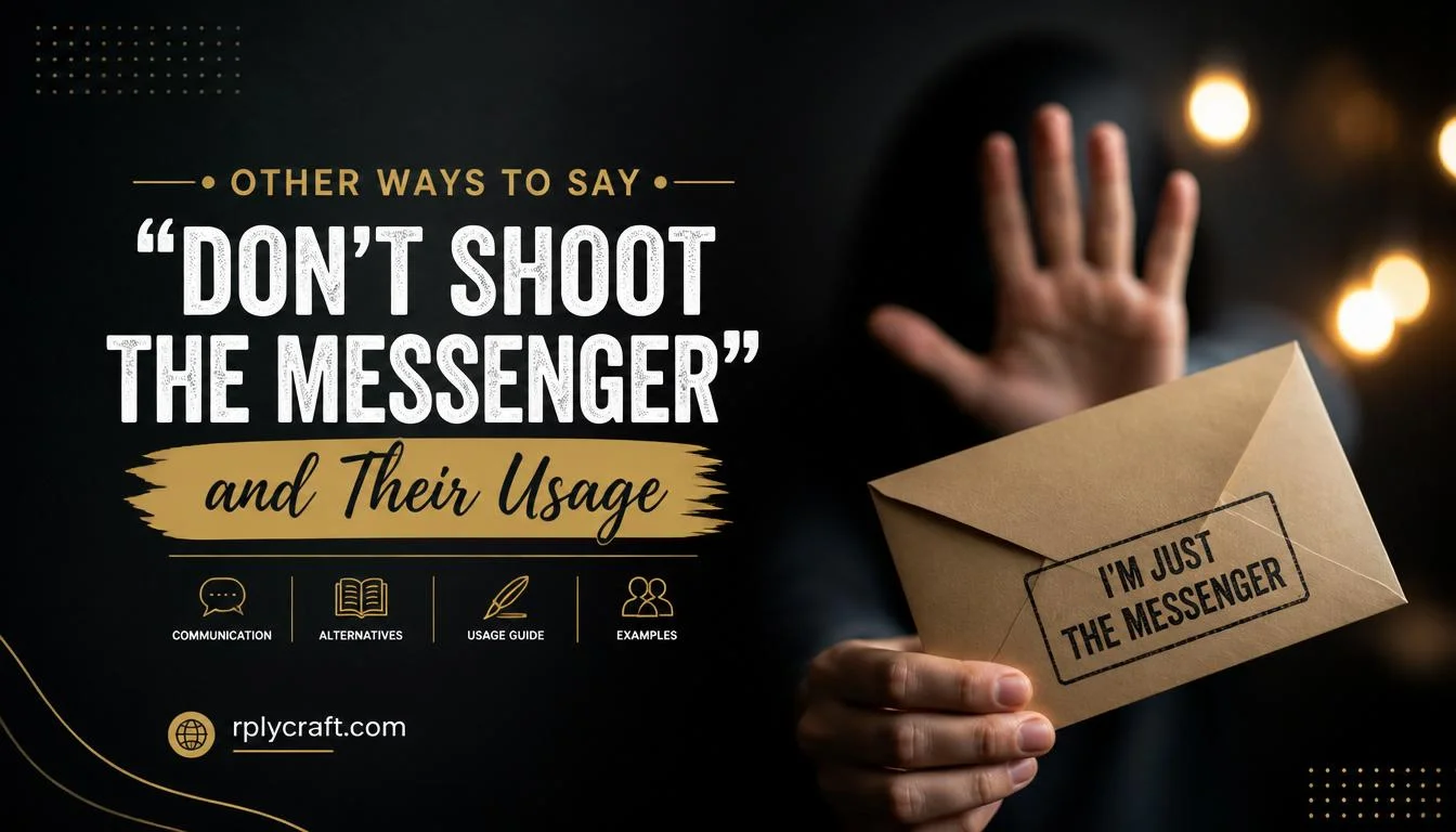 Other Ways to Say “Don’t Shoot The Messenger”