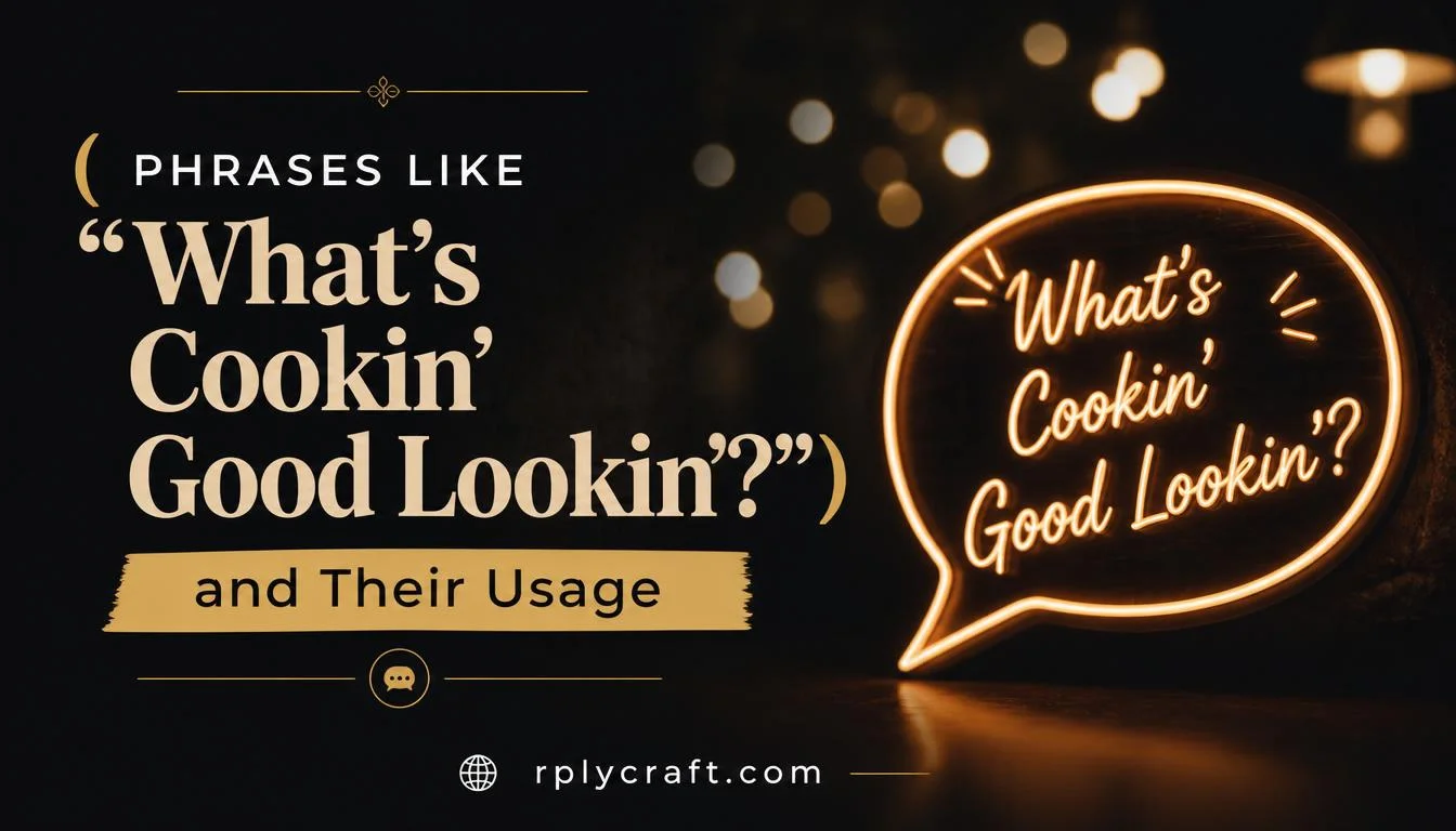 Phrases Like “What’s Cookin’ Good Lookin’?”