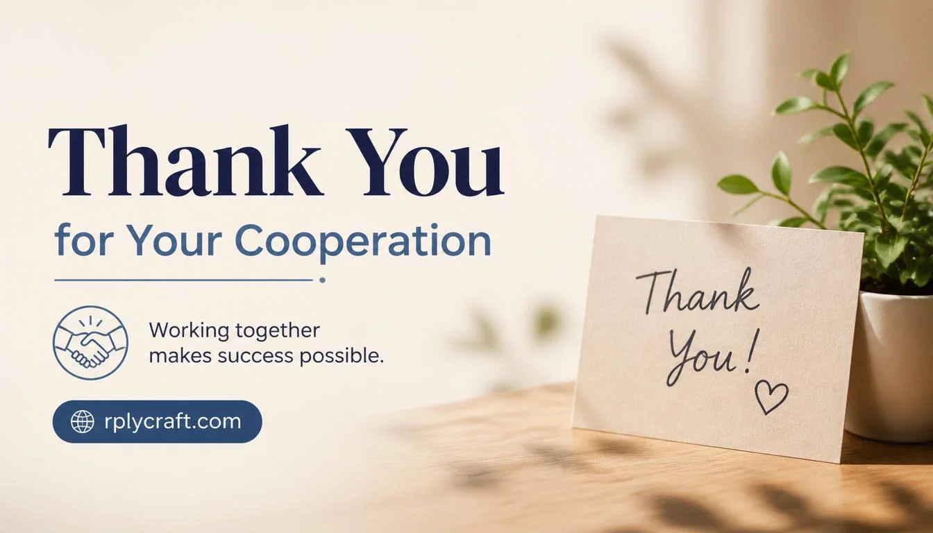 thank you for your cooperation