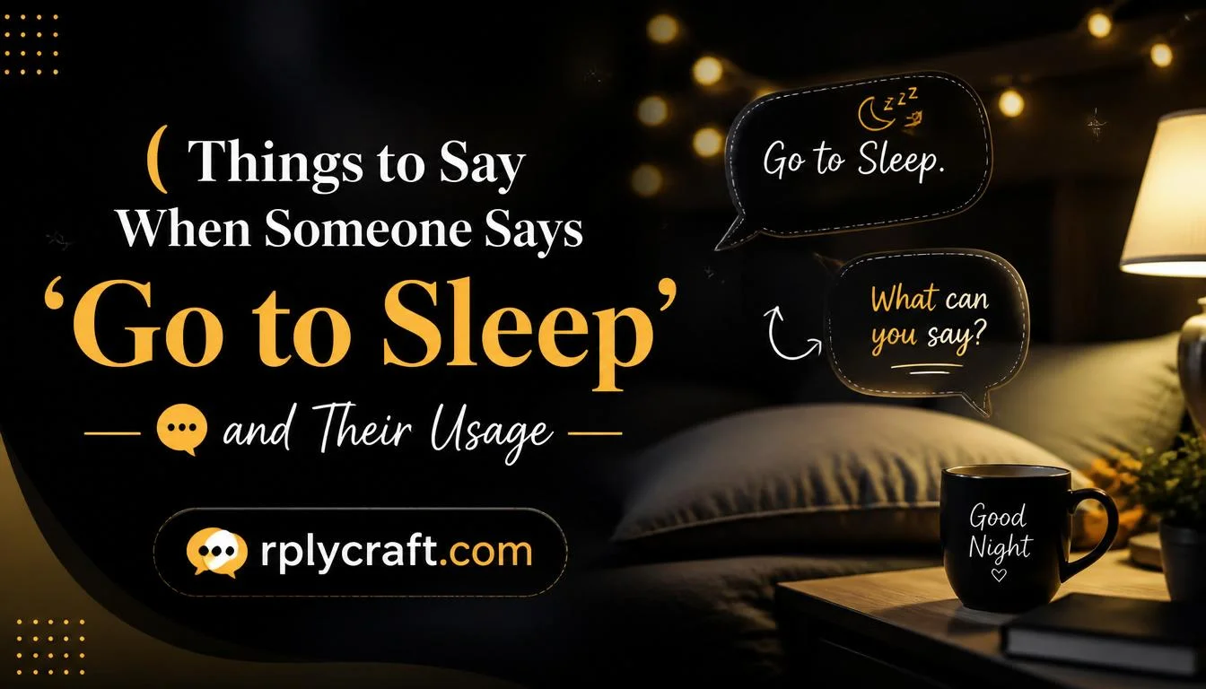Things to Say When Someone Says ‘Go to Sleep’