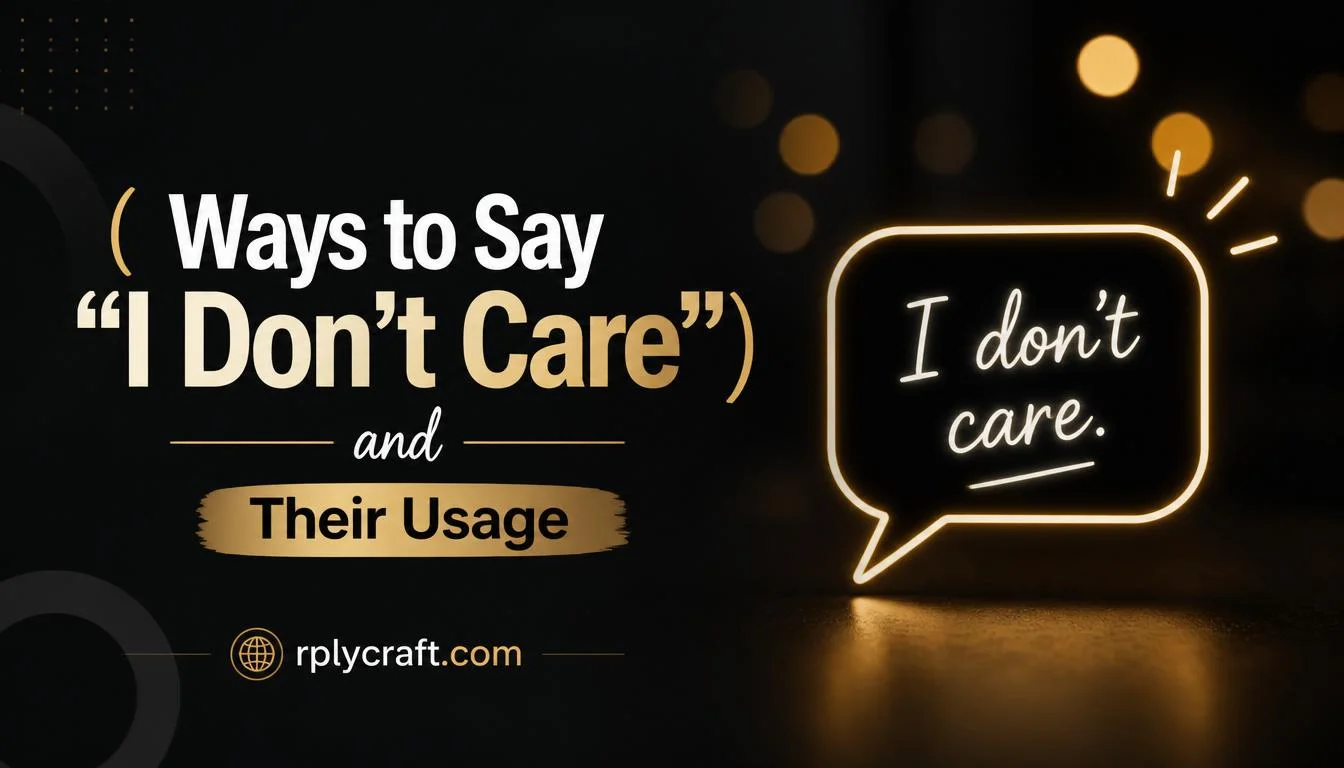 Ways to Say “I Don’t Care”