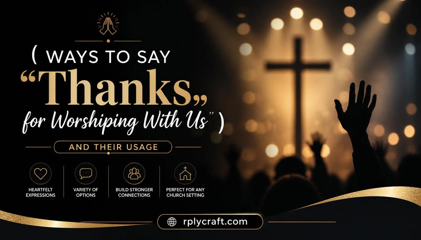 Ways to Say âThanks for Worshiping With Usâ